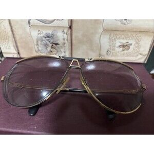 Cazal Purple Gradient Tint Lenses Gold Metal Frame Vintage Sunglasses